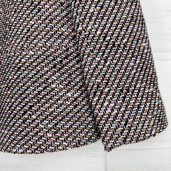 Talbots Tweed Blazer Lady Jacket Women 12 Black Pink Long Sleeves Round Neck - Picture 4 of 12